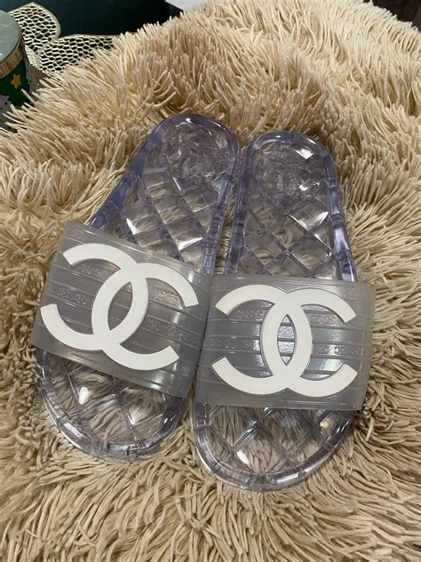 coco chanel clear slides|Chanel Sandals On Sale .